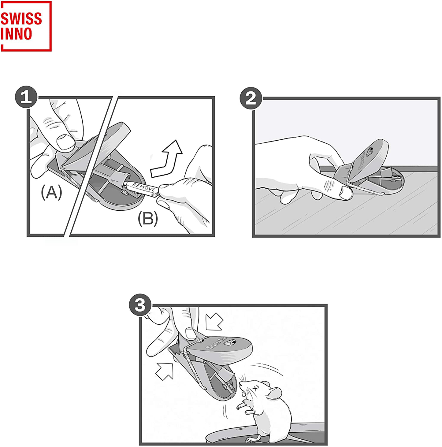 SWISSINNO Variety Pack, 1 Each of Rat Trap Pro & Replacement Bait Syringes, Pack of 2