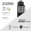 ZORRI Sports Water Bottle, 400/500/700ml/1L, BPA Free Leak Proof Tritan Lightweight Bottles for Outdoors,Camping,Cycling,Fitness,Gym,Yoga- Kids/Adults Drink Bottles with Filter, Lockable Pop Open Lid