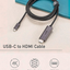USB C to HDMI Cable for Home Office Compatible with MacBook Pro 2020/2019, MacBook Air/iPad Pro 2020, Surface Book 2, Galaxy S20 and More