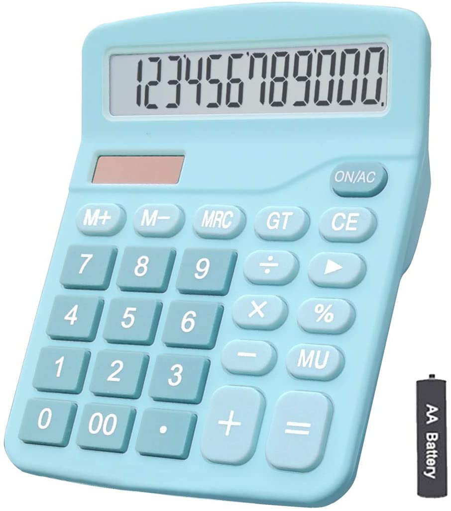 Calculators, BESTWYA 12-Digit Dual Power Handheld Desktop Calculator with Large LCD Display Big Sensitive Button (Black, Pack of 6)