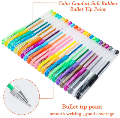 Tanmit Gel Pens Set Colored Pen Fine Point Art Marker Pen 36 Unique Colors for Adult Coloring Books