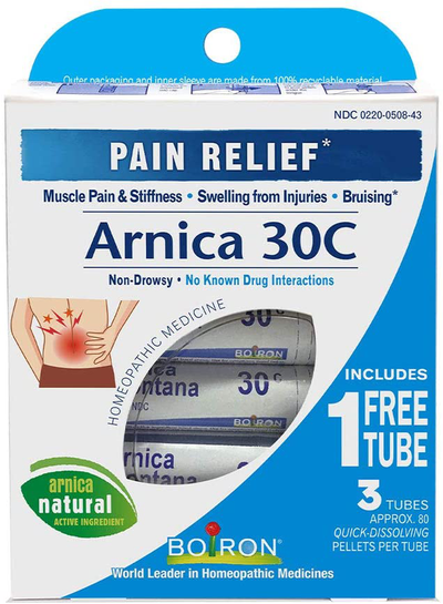 Boiron Arnica Montana 30C 3 Tubes (80 Pellets per Tube) Homeopathic Medicine for Pain Relief