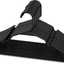 Sharpty Plastic Clothing Notched Hangers Ideal for Everyday Standard Use, (Black, 50 Pack)
