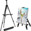 Reinforced Artist Easel Stand, Extra Thick Aluminum Metal Tripod Display Easel 21" to 66" Adjustable Height with Portable Bag for Floor
