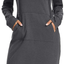 Kimmery Womens Hoodie Dresses Buttons Kangaroo Pocket Casual Sweatshirt for Fall