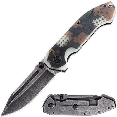 Pocket Knife - Folding Tactical Knofe - Military USMC Folder Knives - Stainless Steel Sharp Blade - Jack Knife Best Gear for Camping Hiking EDC - Birthday Christmas Gifts for Men 01289