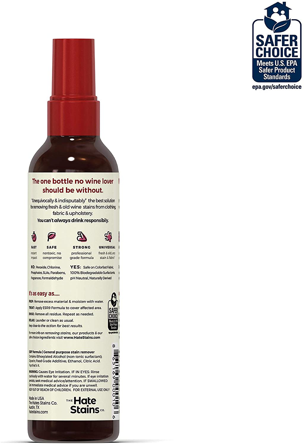 Chateau Spill Red Wine Stain Remover – Super Concentrated and Safe Spray Cleaner for New and Set-In Wine Stains on Carpet, Rugs, Clothing Upholstery and Laundry (120Ml, 4 Oz Spray Bottle)