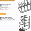 Heavy Duty Pan Organizer Rack for Cabinet, Pot Lid Holder, Kitchen Organization & Storage for Cast Iron Skillet, Bakeware, Cutting Board - No Assembly Required