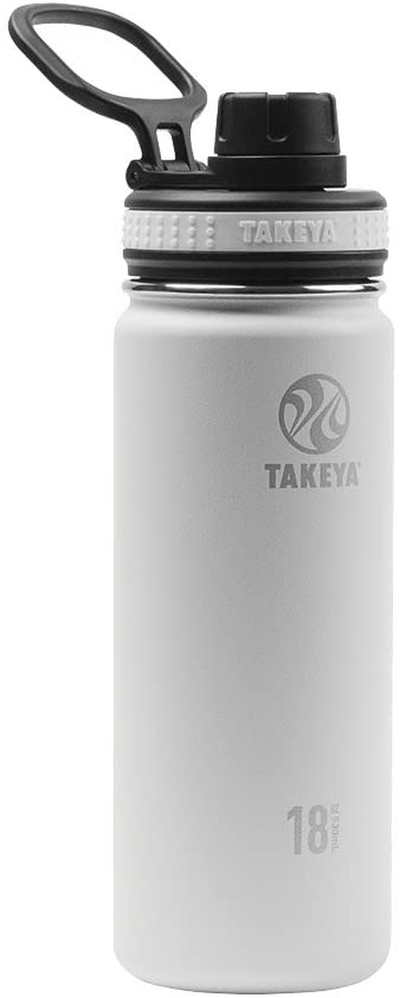 Takeya White Originals Vacuum-Insulated Stainless-Steel Water Bottle, 18oz