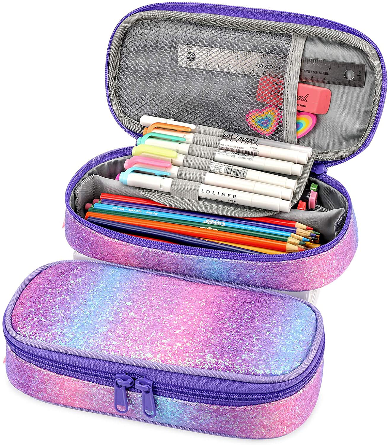 Pencil Case for Kids Glitter Little Girls Pen Pouch