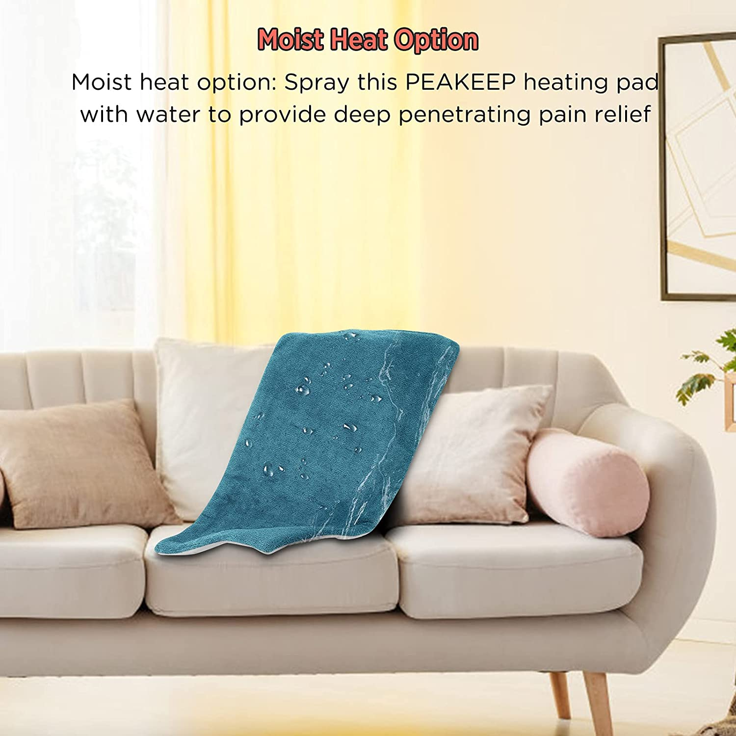 Electric Large Heating Pad 3 Heat Hot Settings with Moist Heating, Auto Off, Machine-Washable