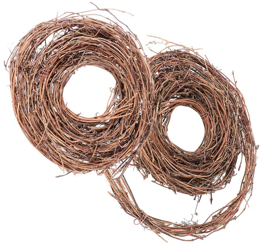 NUOBESTY 2 Rolls Grapevine Wreath Christmas Vine Branch Wreath Holiday Rattan Twig Wreath Garland for DIY Craft Front Door Wall Fireplace Hanging Decoration