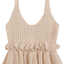 SweatyRocks Women's Casual Knit Top Sleeveless Ruffle Hem V Neck Peplum Crop Tank Top
