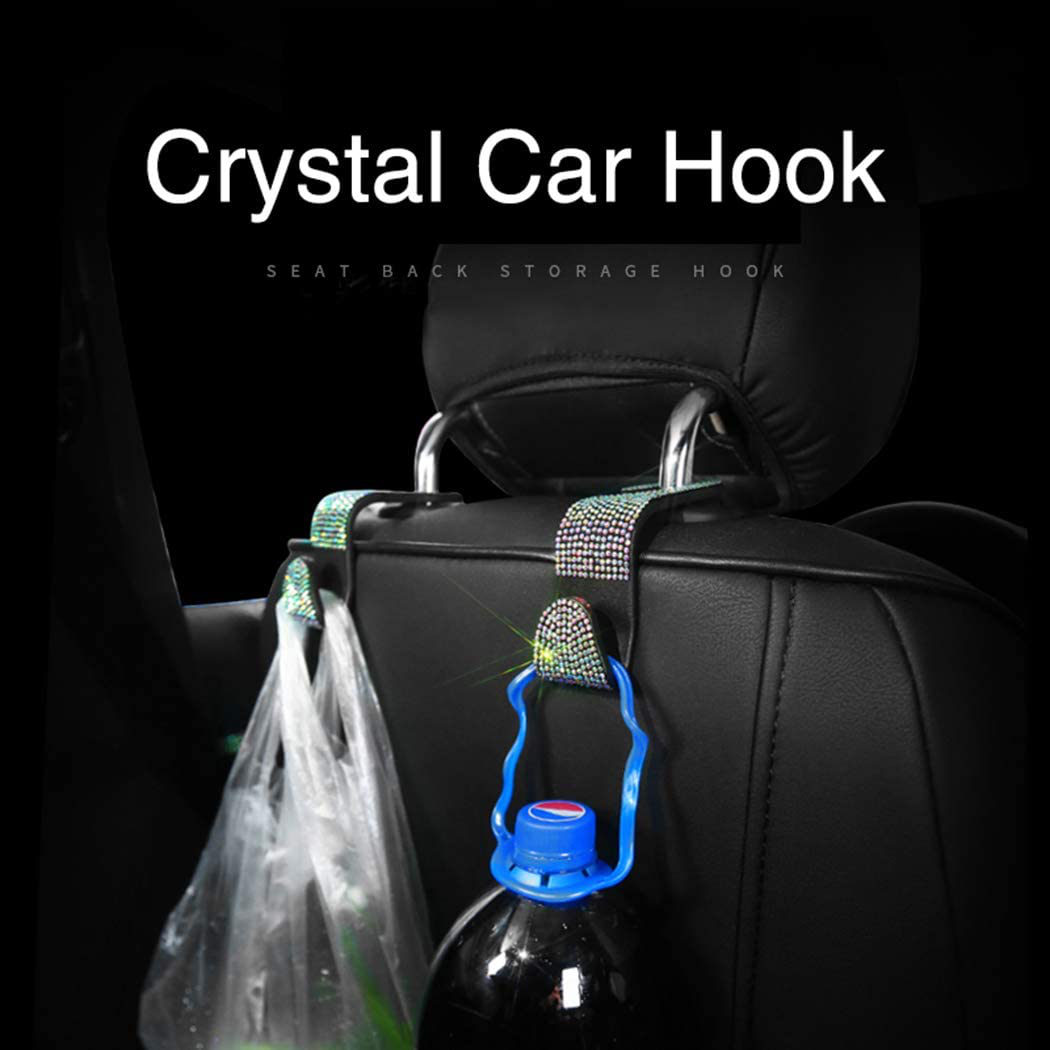 SEAMETAL Bling Car Hooks Front Seat,Auto Hooks Bling Car Hangers,Bling Car Seat Hanger Backseat 2PACK