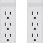 Belkin Power Strip Surge Protector - 6 AC Multiple Outlets, 2 Ft Long Heavy Duty Metal Extension Cord for Home, Office, Travel, Computer Desktop & Phone Charging Brick - 200 Joules, White (2 Pack)