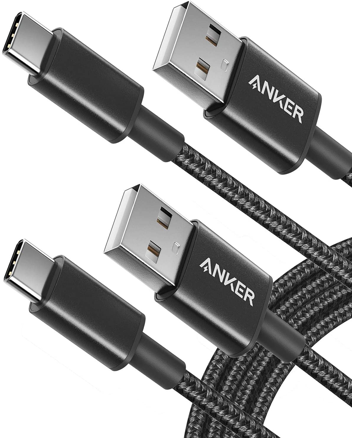 USB C Cable, Anker [2-Pack, 6 ft] Type C Charger Premium Nylon USB Cable , USB A to Type C Charging Cable Fast Charge for Samsung Galaxy S10 S10+ / Note 8, LG V20 and Other USB C Charger