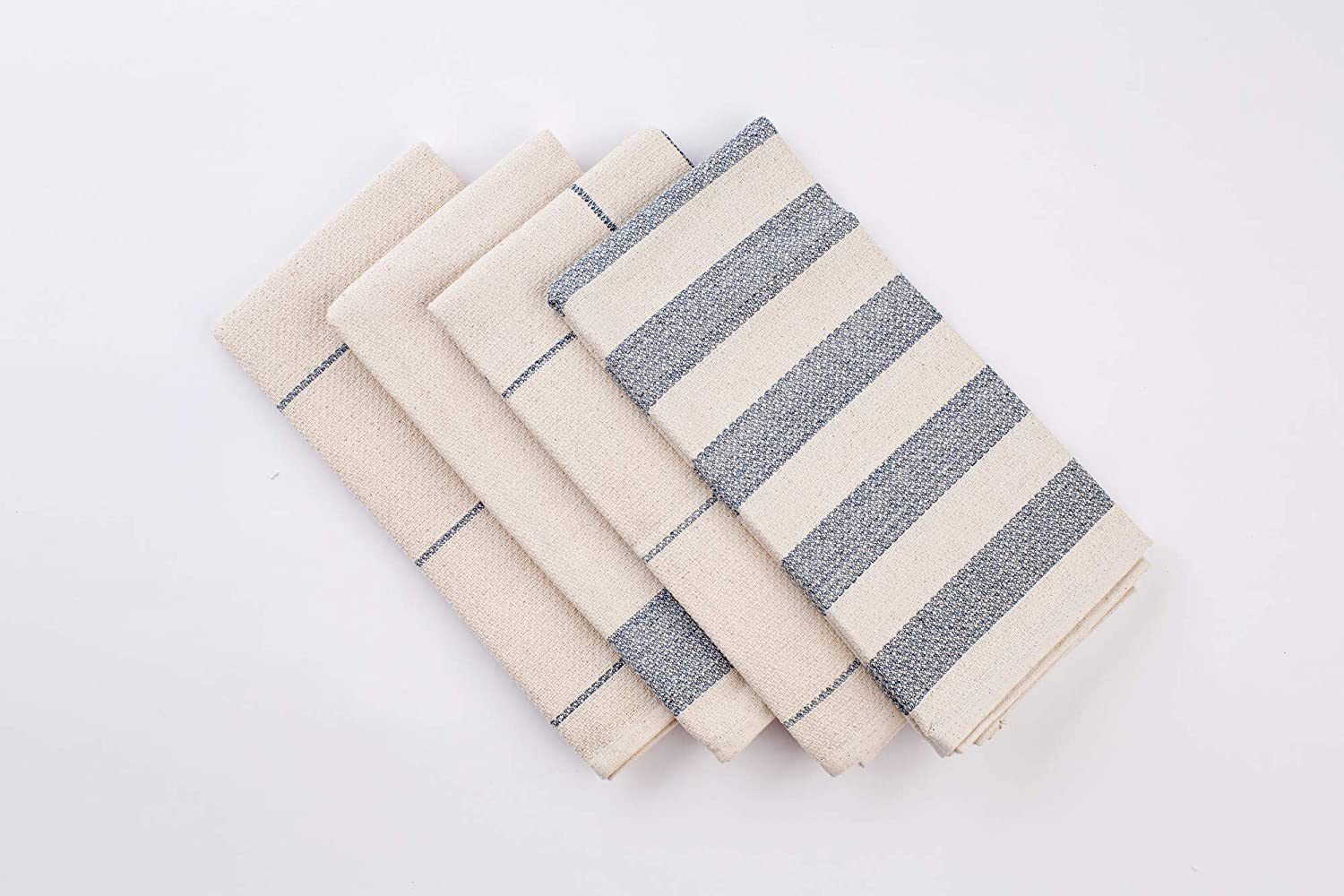 MEEMA Dish Towels for Kitchen | Set of 4, 20 X 28 In. Super Absorbent Weave Cotton Kitchen Towels | Made with Upcycled Denim and Cotton | Zero Waste Unpaper Towels, Dish Rags, and Tea Towels