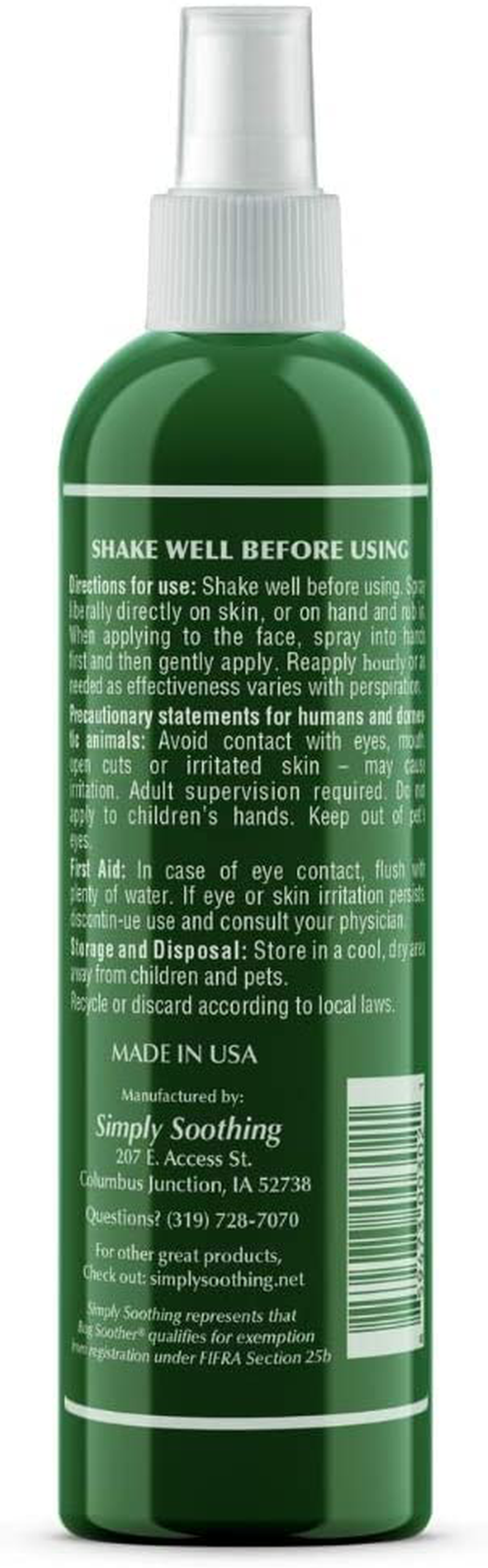 Bug Soother Spray - Natural Insect, Gnat and Mosquito Repellent & Deterrent - DEET Free - Safe Bug Spray for Adults, Kids, Pets, & Environment - Made in USA - Includes 1 oz. Travel Size (3, 4 oz.)