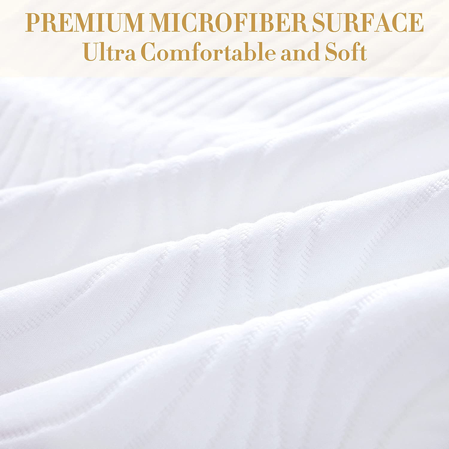 Queen Size Waterproof Mattress Protector, Fitted 8"-21" Deep Pocket Quick Clean Microfiber Soft Breathable Cover Mattress Pad