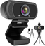 Webcam HD 1080p Web Camera, USB PC Computer Webcam with Microphone, Laptop Desktop Full HD Camera Video Webcam 110 Degree Widescreen