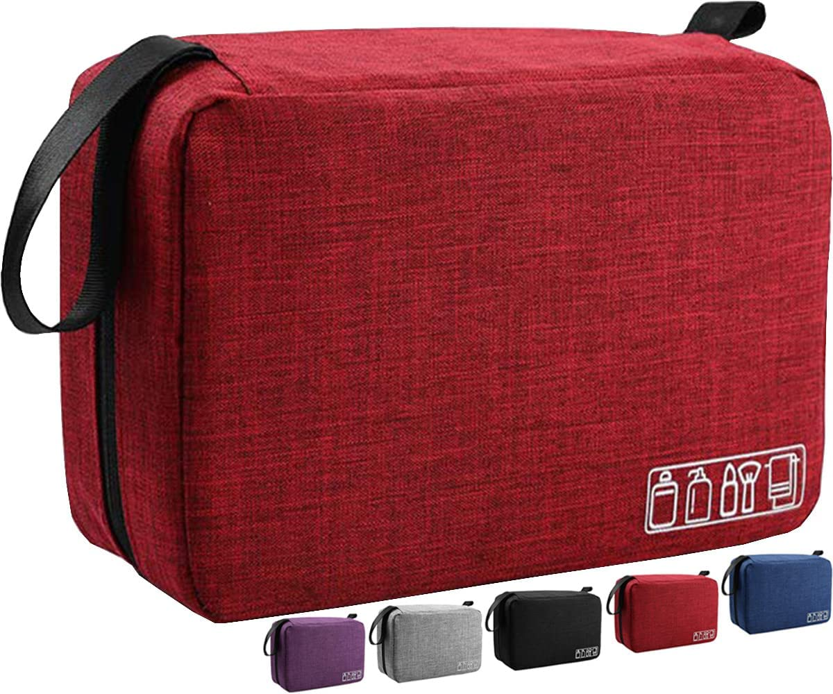 Hanging Toiletry Bag Portable Travel Bag with Hanging Hook, Toiletry Organizer Wash Bag Hanging Dopp Kit Shaving Kit Water-Resistant Makeup Cosmetic Bag Organizer for Accessories, Women Men and Kids