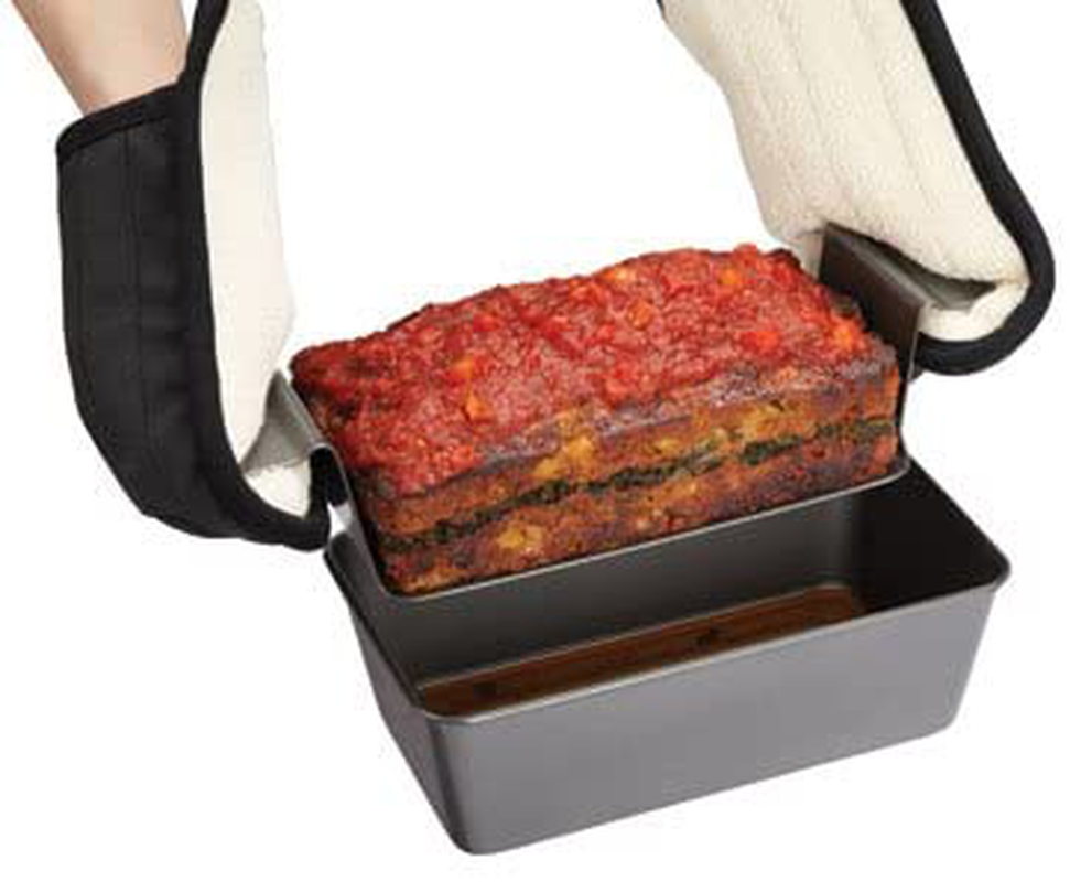 Chicago Metallic Non-Stick 2-Piece Healthy Meatloaf Set, Grey