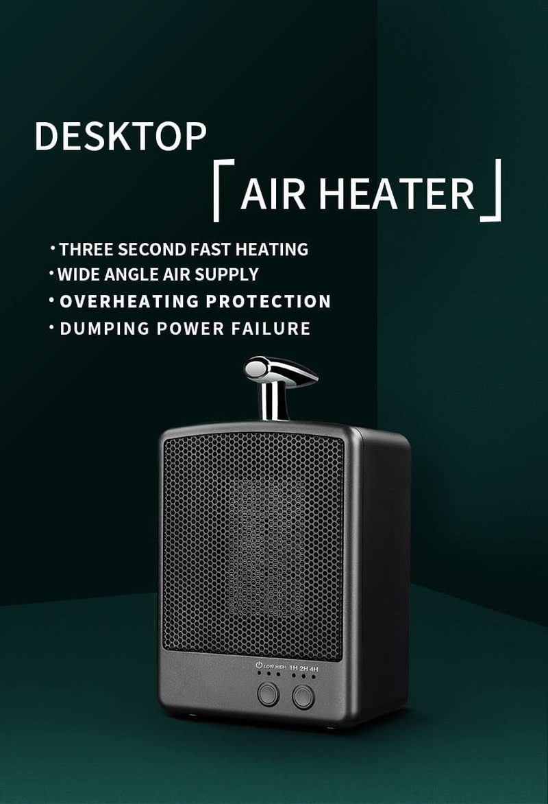FVBADE Heater Blower Heater Dish, Portable Electric Heater Space Fast Heating,Tip-Over & Overheating Protection,Three-Speed Adjustment,Timing Function with anti Scald Handle for Indoor Use Office& Home