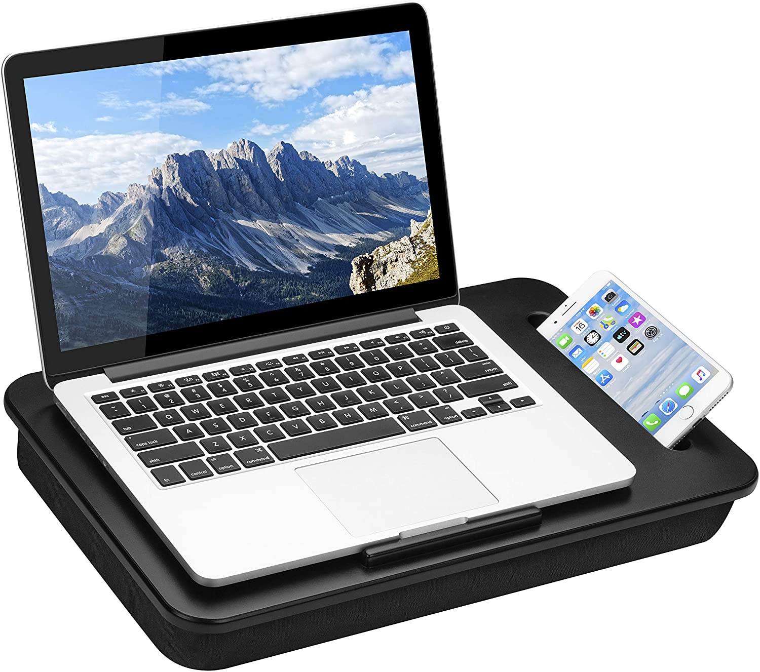 Lap Desk with Device Ledge and Phone Holder Fits up to 15.6 Inch Laptops