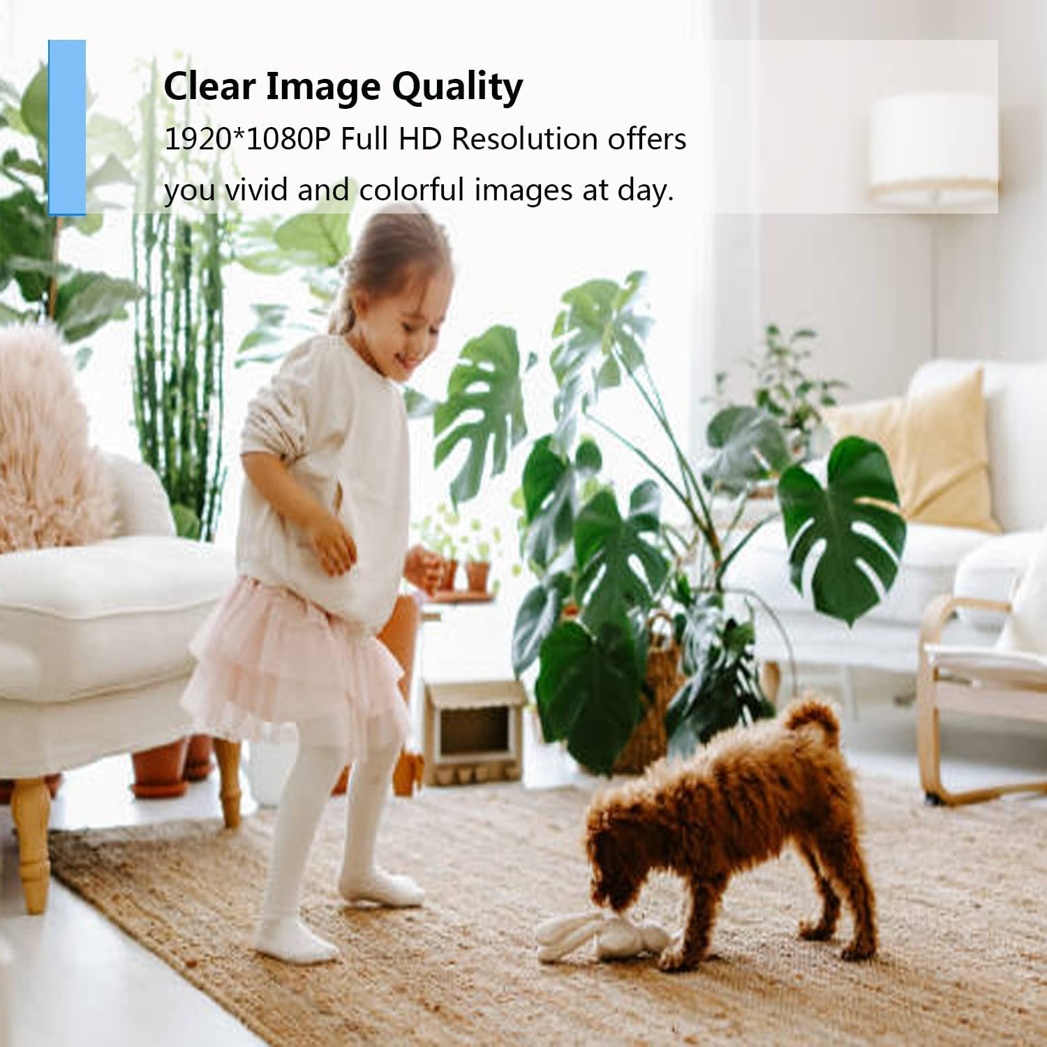 Baby Monitor Wi-Fi Pet Indoor Camera, 1080P Home Security Camera with Motion Detection, IR Night Vision, Two-Way Audio, Compatible with Alexa