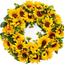 Souarts 15-16 Inch Sunflower Wreath, Artificial Yellow Sunflower Summer Wreath, Front Door Wreath for Indoor Outdoor, Home Office Wall Wedding Holiday Decor Summer Wreath