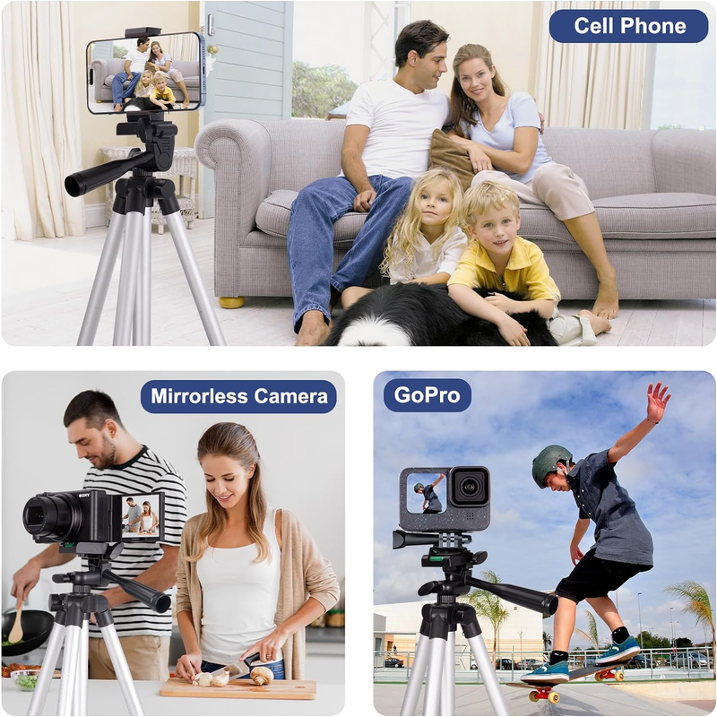 44" Phone Tripod with Phone Holder Mount/Wireless Remote