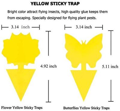 AWESMR 24 Pack Yellow Sticky Trap Flying Insect Sticky Gnat Catcher Dual-Sided for Flies, Aphids, Fruit Fly Indoor and Outdoor