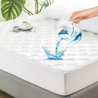 HOS LINENS Queen Mattress Protector Waterproof Deep Pocket Quilted Mattress Pad for Queen Bed Protector Mattress Cover Fitted Mattress Topper Fits up to 18” deep - 7.5oz Fill