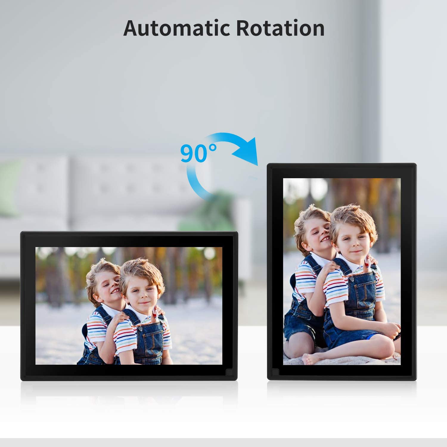 Digital Photo Frame, 10+ Inch WiFi No Subscription Fee 16GB IPS HD Electronic Picture Frames with LCD Touch Screen, Share Moments via Email, APP, Support USB, SD Card, Video and Music
