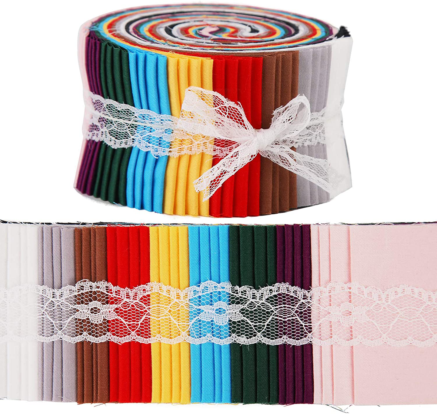 Jelly Rolls for Quilting, Pre-Cut Jelly Roll Fabric in Vivid Colors, Jelly Roll Fabric Strips for Quilting, Jelly Rolls for Quilting Clearance, Fabric Jelly Rolls with Different Patterns