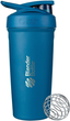 BlenderBottle Strada Shaker Cup Insulated Stainless Steel Water Bottle with Wire Whisk, 24-Ounce, Blue