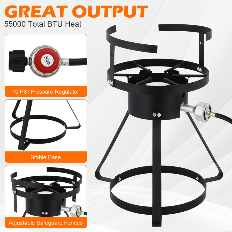 Outdoor Propane Fryer Aluminum Frying/Boiling Turkey Fryer Pot 30QT