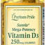 Puritans Pride Vitamin D3 10000 IU Bolsters Health Immune System Support and Healthy Bones & Teeth Softgels, Yellow, 100 Count