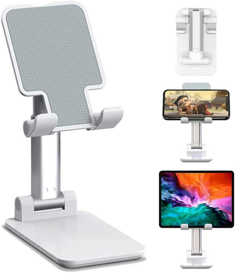 Adjustable Cell Phone Holder,Cleantt Foldable Tablet Stand Mobile Phone Mount for Desk Compatible with Iphone/Samsung Mobile Phone/Ipad Mini/Tablets/Kindle(4-10" Inch Screen)