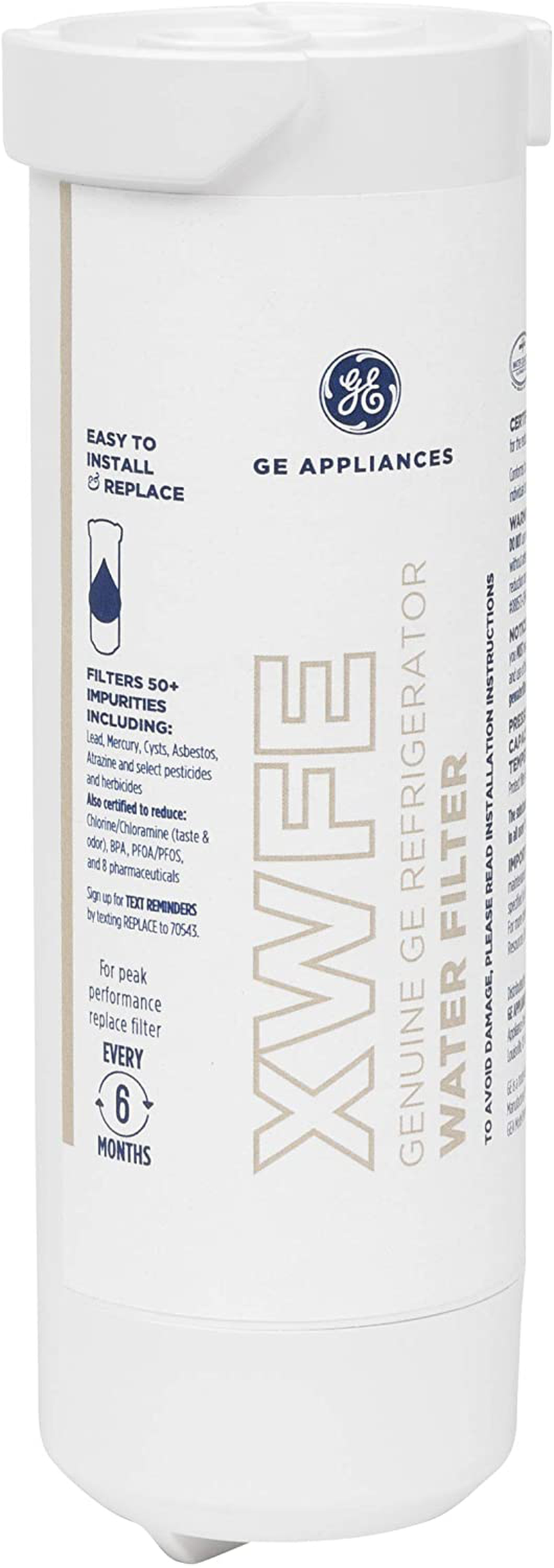 GE XWFE XWF Refrigerator Water Filter, 1 Count (Pack of 1), White