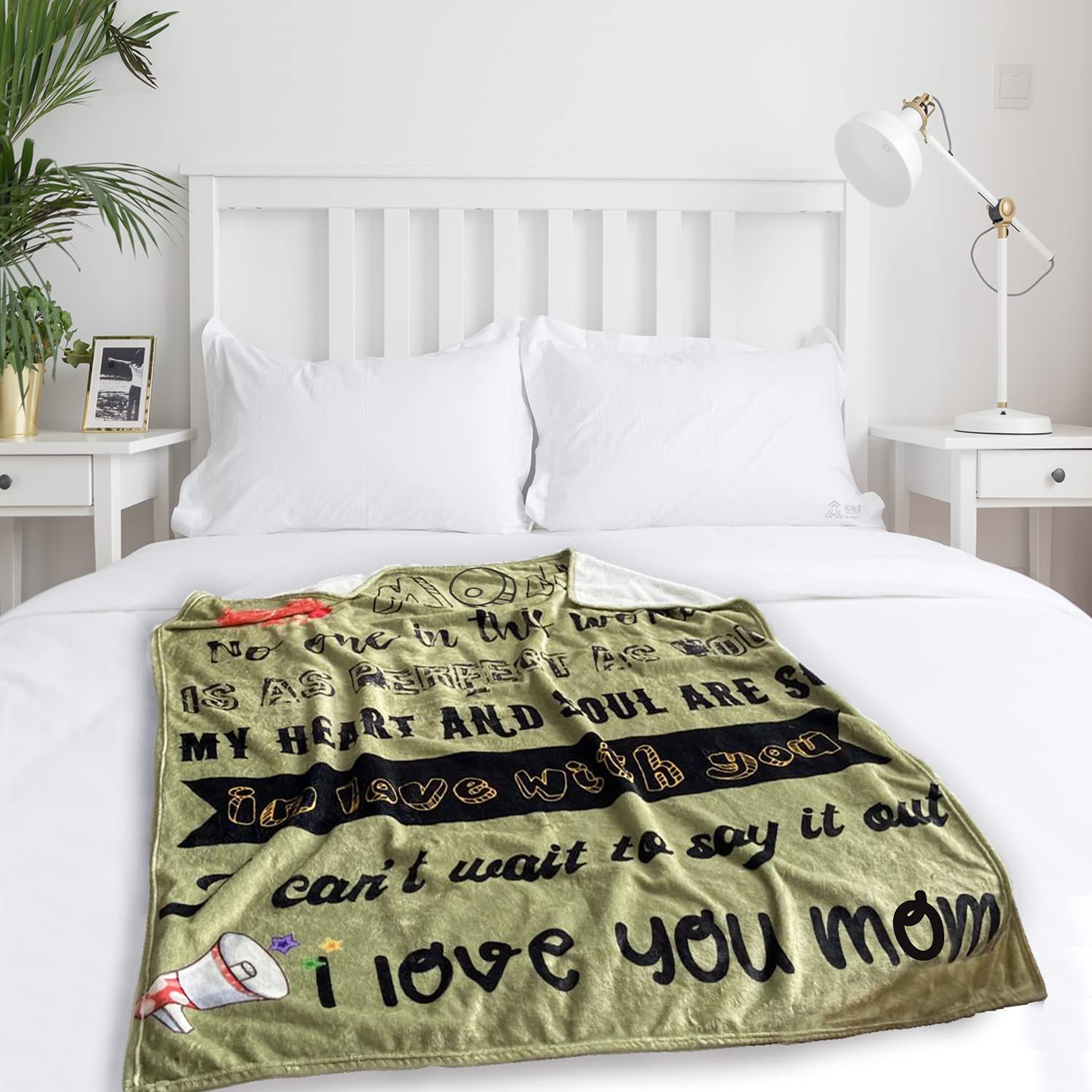 To My Mom Throw Blanket from Daughter Son Best Gift to Mom on Mother'S Day Personalized Ultra Soft Flannel Blanket on Birthday, Wedding Anniversary for Bedding Sofa and Travel, 50"X 60"