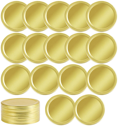Ruisita 16 Pack Regular Mouth Canning Lids Split-type Secure Jar Lids with Silicone Seals for DIY Mason Jar Lid Wreath Charisma Ornament