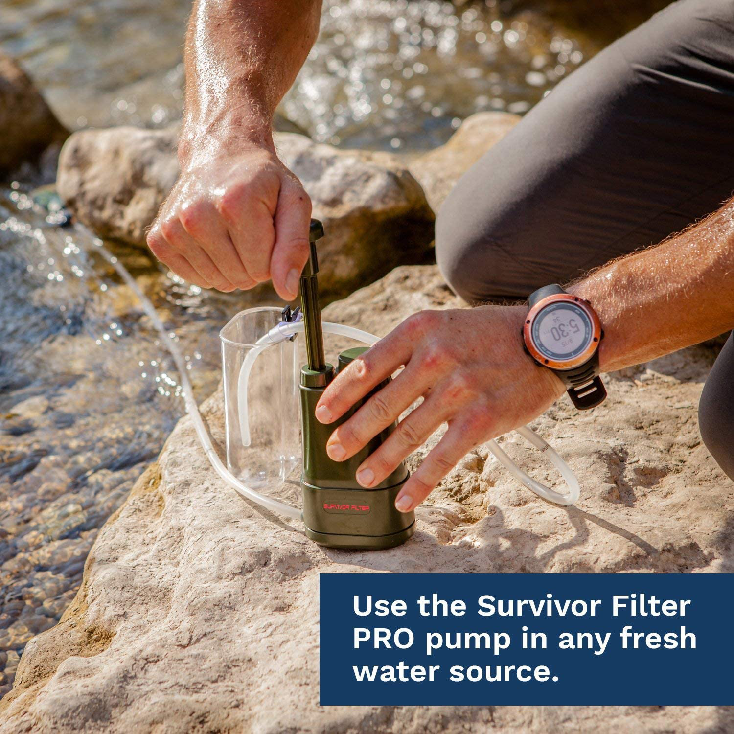 Survivor Filter Pro - Hand Pump Camping Water Filter - Emergency Water Filter