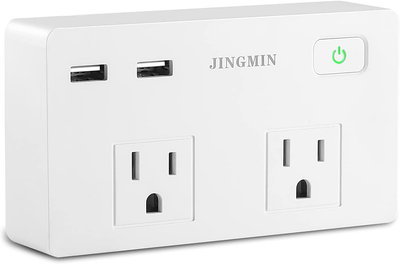 USB Wall Charger Surge Protector, 2 Outlet Extender with 2 USB Charging Ports ( 3.1A Total), 5610 Joules Multi Plug Outlet Power Strip for Home, Travel, Office