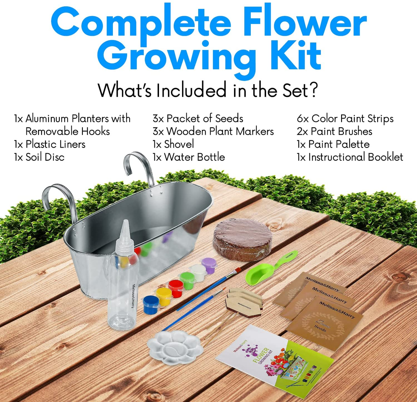 Melissa&Harry Kids Gardening Kit for Birthday, Crafts, Girls & Boys of All Ages 4, 5, 6, 7, 8-12 Year Old, Childrens Paint and Plant Flower Gardening Growing Kit-Stem Art Projects Toys