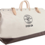 Klein Tools 5102-12 Heavy Duty Natural Canvas Tool Bag, Tool Tote, Multi-Purpose Bag with Wide Hinged Opening and Leather Handles, 12-Inch