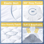 Waterproof Mattress Pad Cal King Size, Soft and Breathable Quilted Mattress Protector, 6''-18'' Deep Pocket Fitted Mattress Cover, White