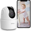 Indoor Security Camera 1080P Wifi Camera (2.4G Only) 360 Degree Home Camera with App, Night Vision, 2-Way Audio, Human Detection, Motion Tracking, Sound Detection, Local & Cloud Storage