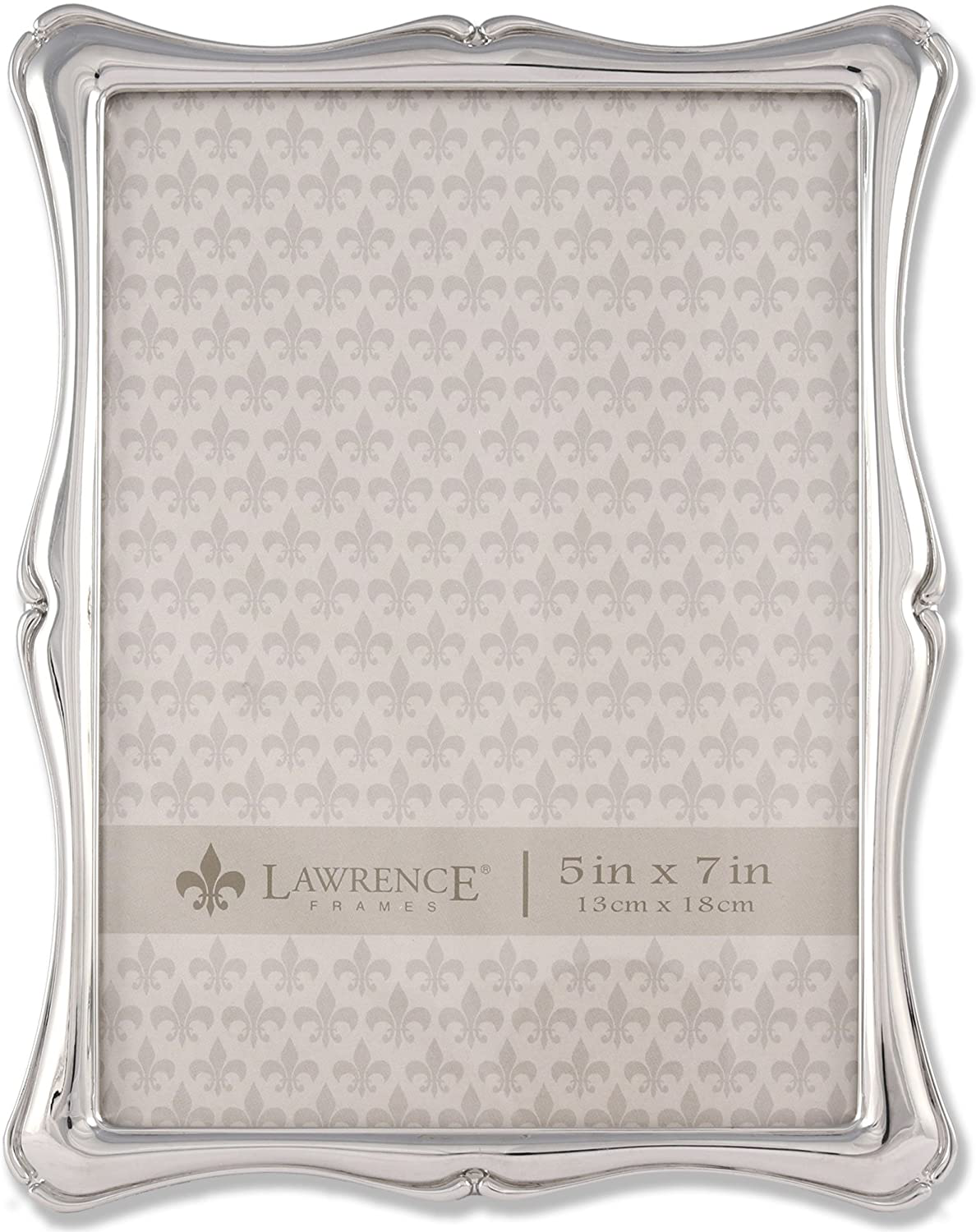 Lawrence Frames 710280 5 by 7-Inch Silver Metal Romance Picture Frame, 8 by 10-Inch Matted