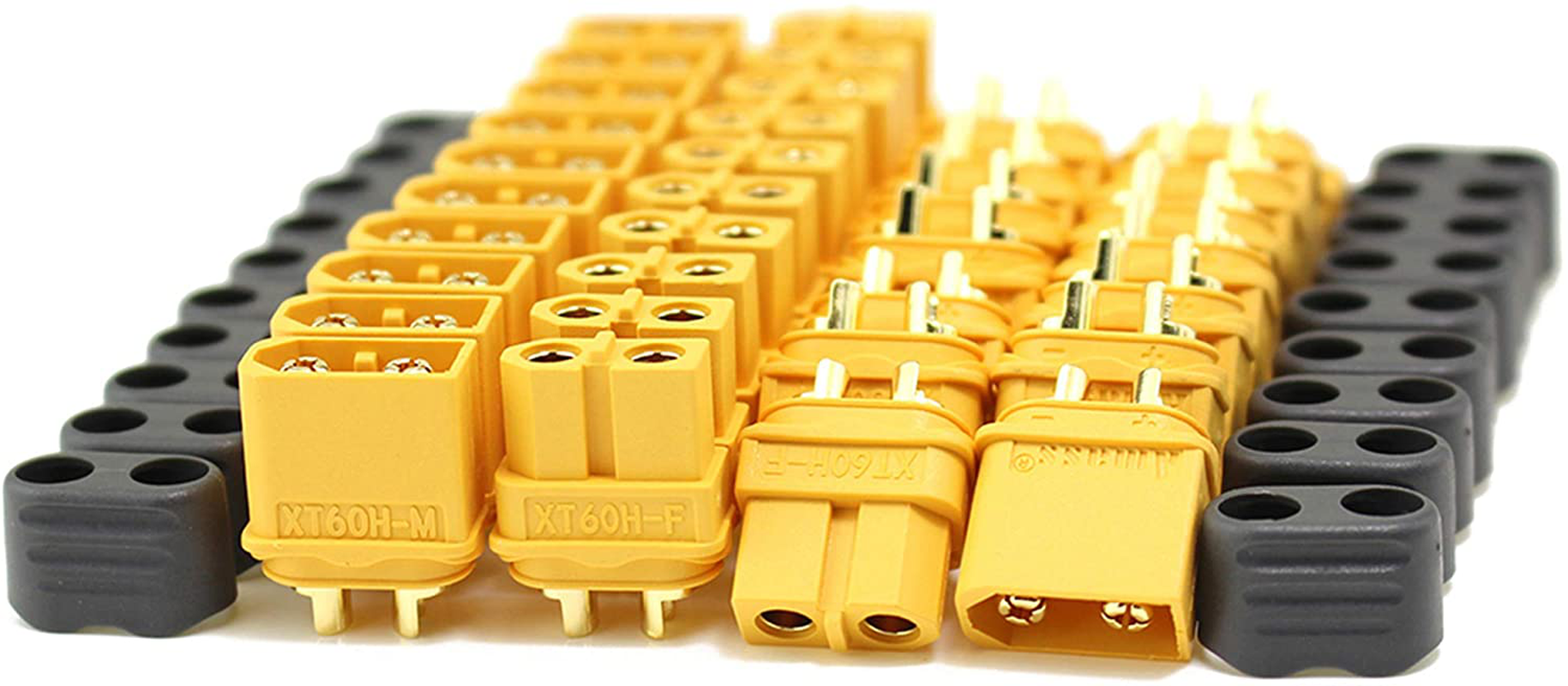 Amass 10 Pair XT60H Bullet Connector Plug Upgrated of XT60 Sheath Female & Male Gold Plated for RC Parts … … …